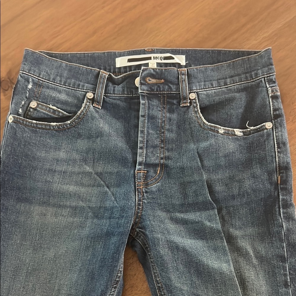McQ by Alexander McQueen Blue Slim Jeans with Natural Fading